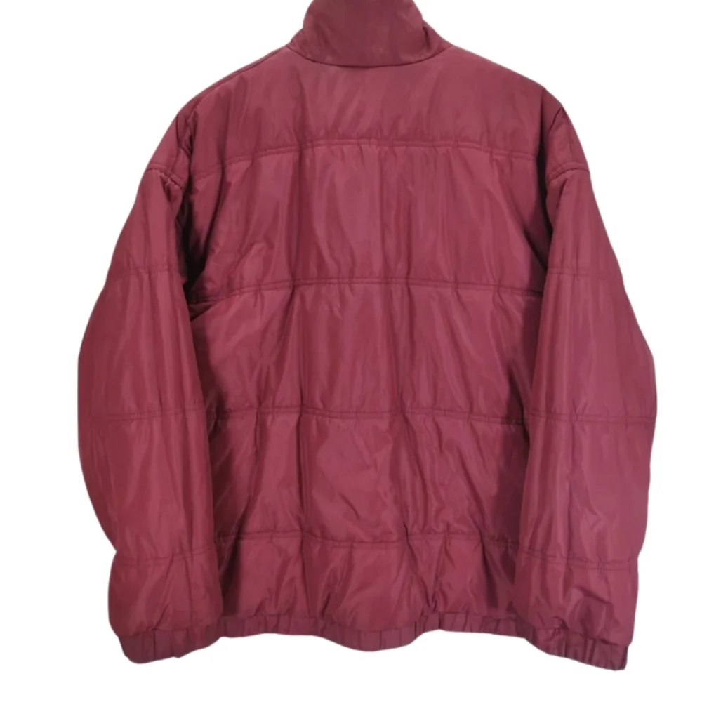 VTG Nike 90s Men's XXL Reversible Puffer Jacket Big Swoosh Logo Black/Burgundy